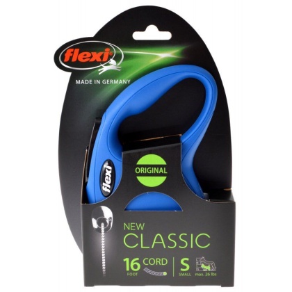 Flexi New Classic Retractable Cord Leash - Blue