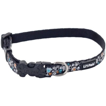 Li\'L Pals Reflective Collar - Teal and Orange Paws