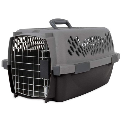 Aspen Pet Fashion Pet Porter Kennel Dark Gray and Black