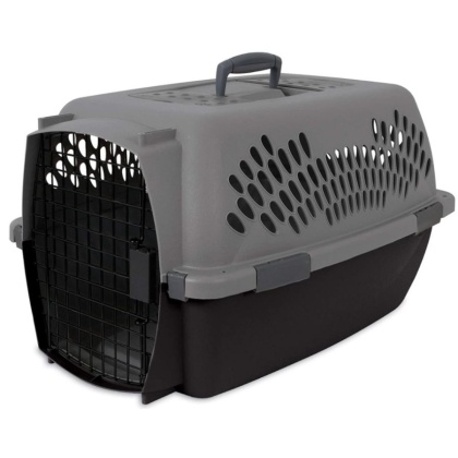 Aspen Pet Fashion Pet Porter Kennel Dark Gray and Black