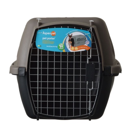 Aspen Pet Porter Heavy-Duty Pet Carrier Storm Gray and Black