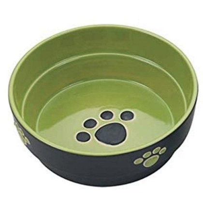 Spot Ceramic Black and Green Fresco Paw Print 5\