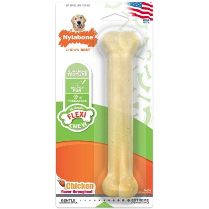 Nylabone Flexi Chew Dog Bone - Chicken Flavor