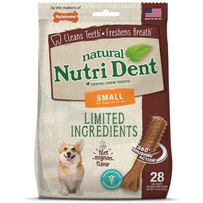 Nylabone Natural Nutri Dent Filet Mignon Dental Chews - Limited Ingredients