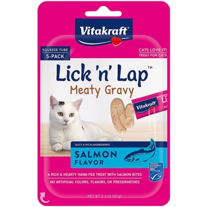 Vitakraft Lick n Lap Meaty Gravy Salmon Flavor Cat Treat